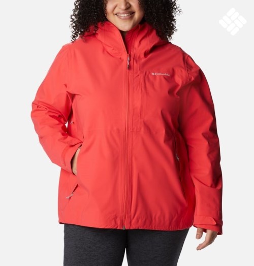 Women's Columbia Omni-Tech Ampli-Dry Shell Jackets Red | Plus Size CA-H4A38